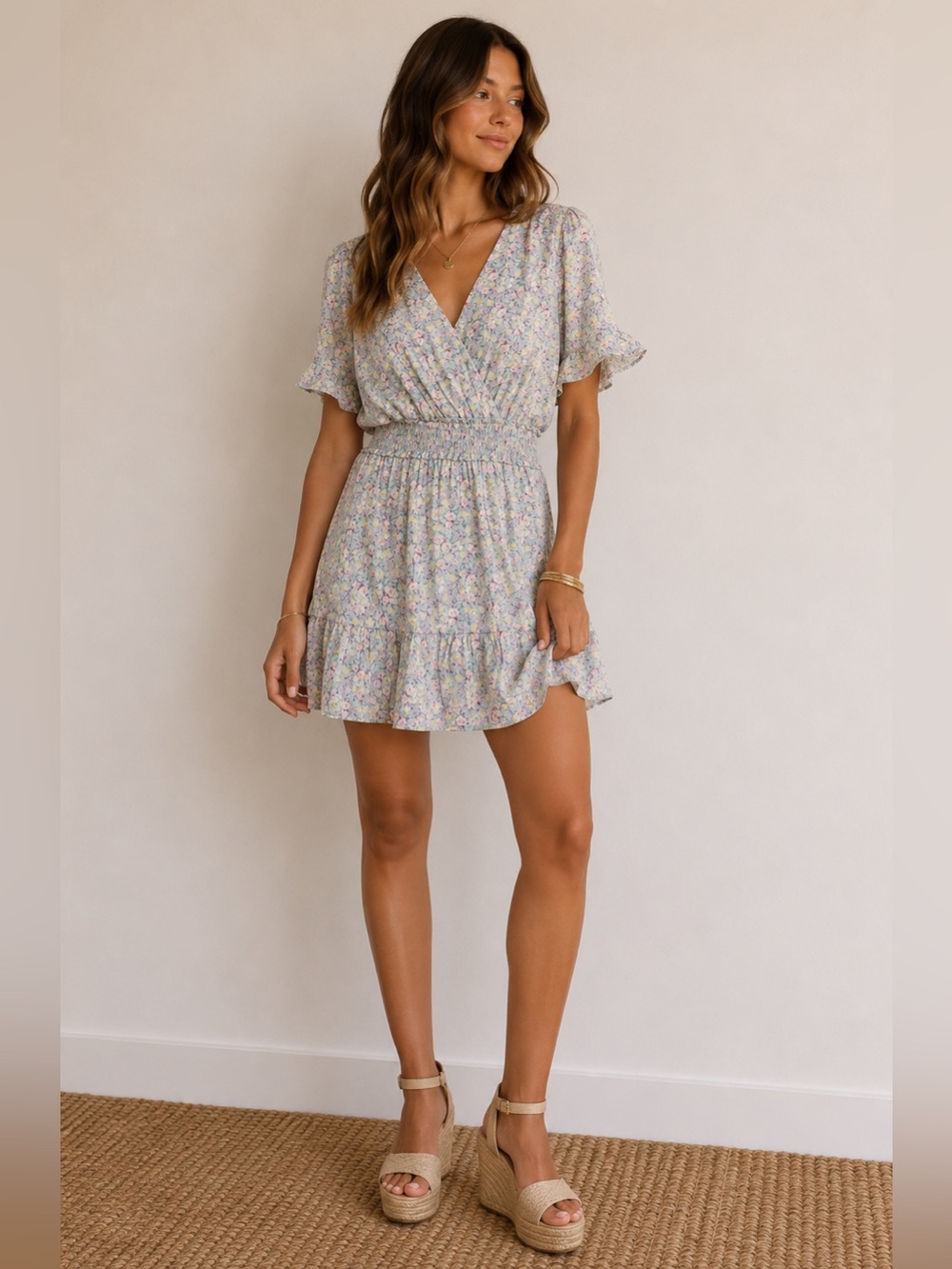 Altar'd State Pastel Floral Mini Dress